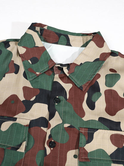 KZZ Men's Camouflage Print Two-Piece Set