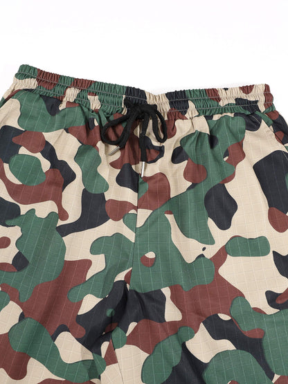 KZZ Men's Camouflage Print Two-Piece Set