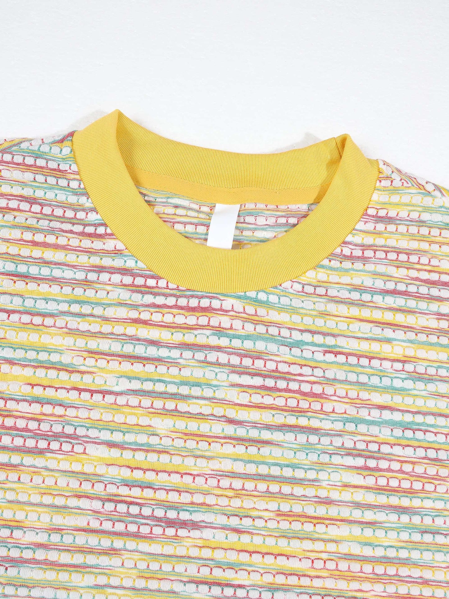 KZZ Men's Summer "Dopamine-Style" Color-Block Crew-Neck Short-Sleeve Tee