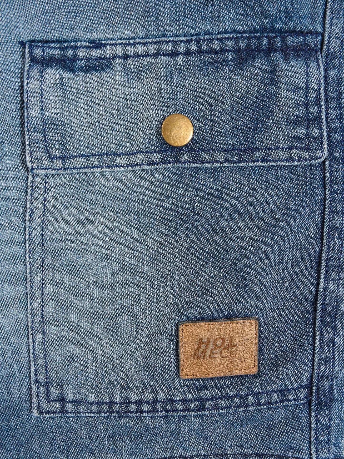 KZZ Men's Washed Denim Utility Shorts