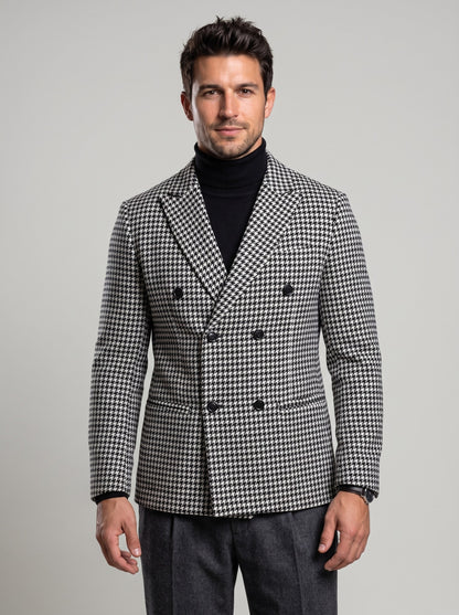 KZZ Houndstooth double-breasted blazer