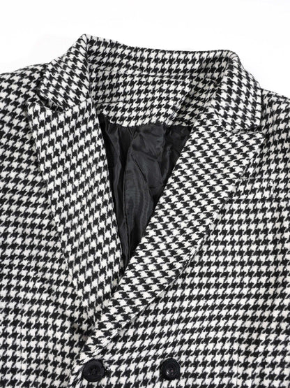KZZ Houndstooth double-breasted blazer