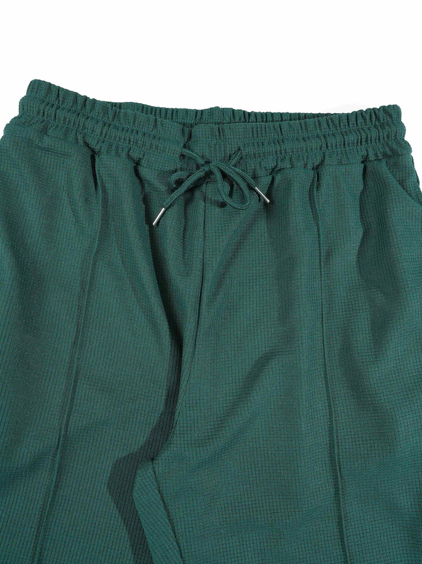 KZZ Color-block sleeve short-sleeve knit polo shirt and drawstring trousers
