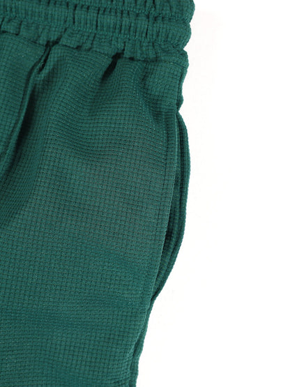 KZZ Color-block sleeve short-sleeve knit polo shirt and drawstring trousers