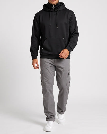 KZZ Men's Long-Sleeve Short-Sleeve Hooded Sweatshirt