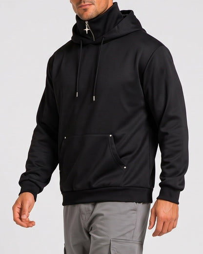 KZZ Men's Long-Sleeve Short-Sleeve Hooded Sweatshirt