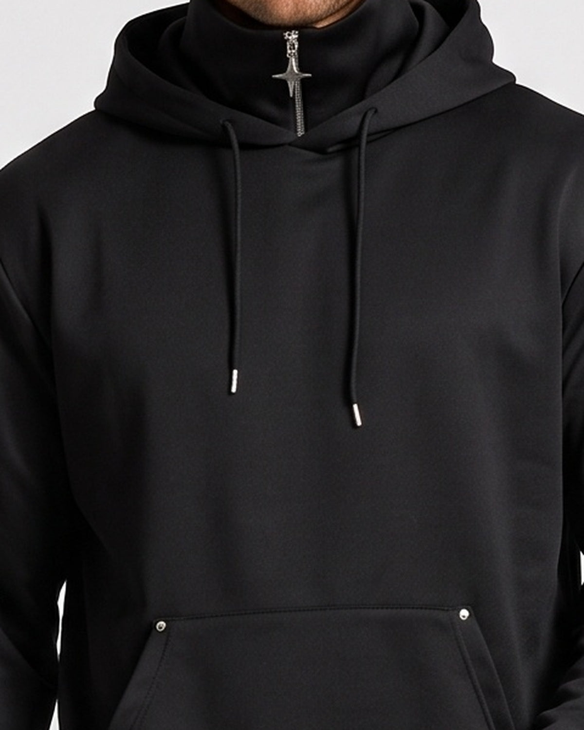 KZZ Men's Long-Sleeve Short-Sleeve Hooded Sweatshirt