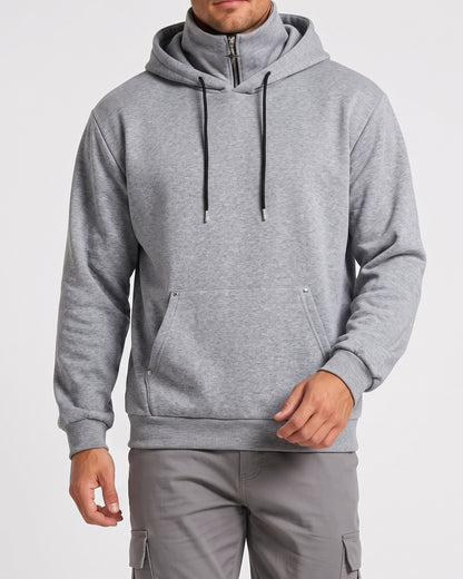 KZZ Men's Long-Sleeve Short-Sleeve Hooded Sweatshirt