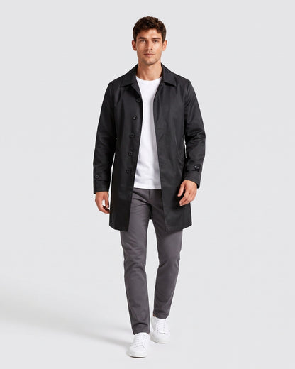 KZZ Men's Solid-Color Mid-Length Business-Casual Jacket