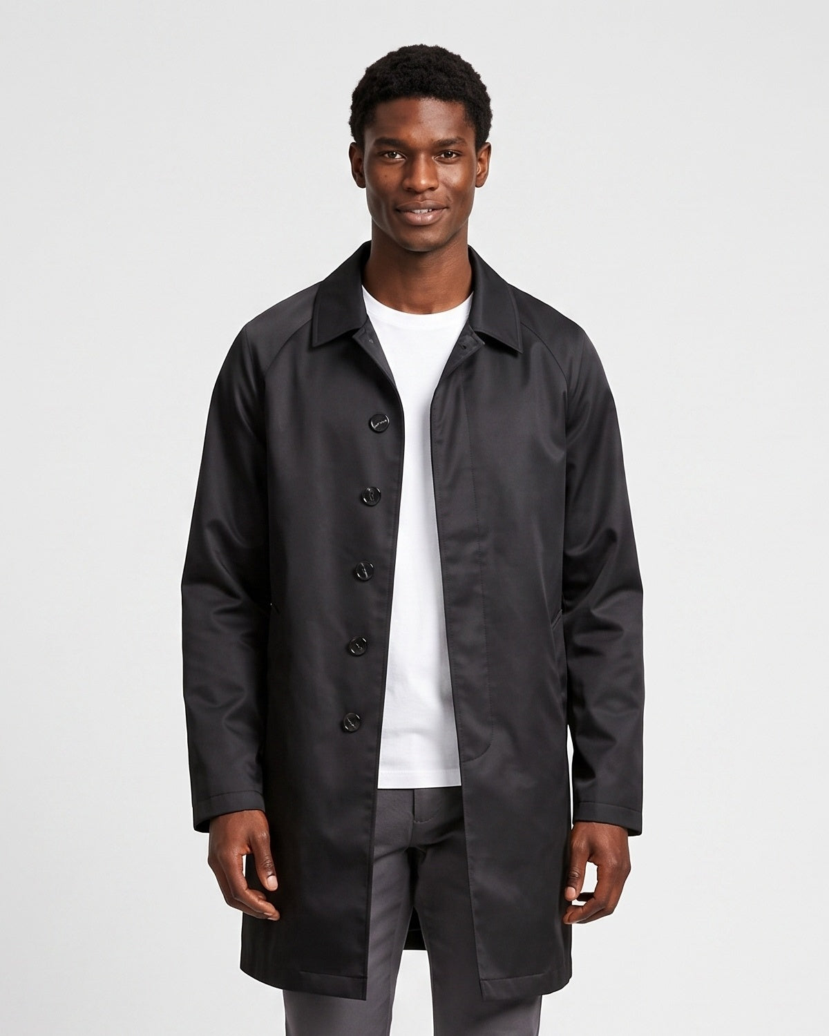 KZZ Men's Solid-Color Mid-Length Business-Casual Jacket