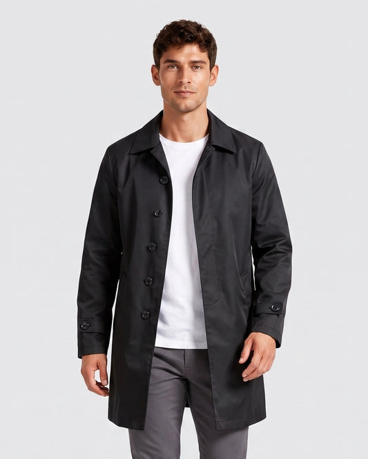 KZZ Men's Solid-Color Mid-Length Business-Casual Jacket