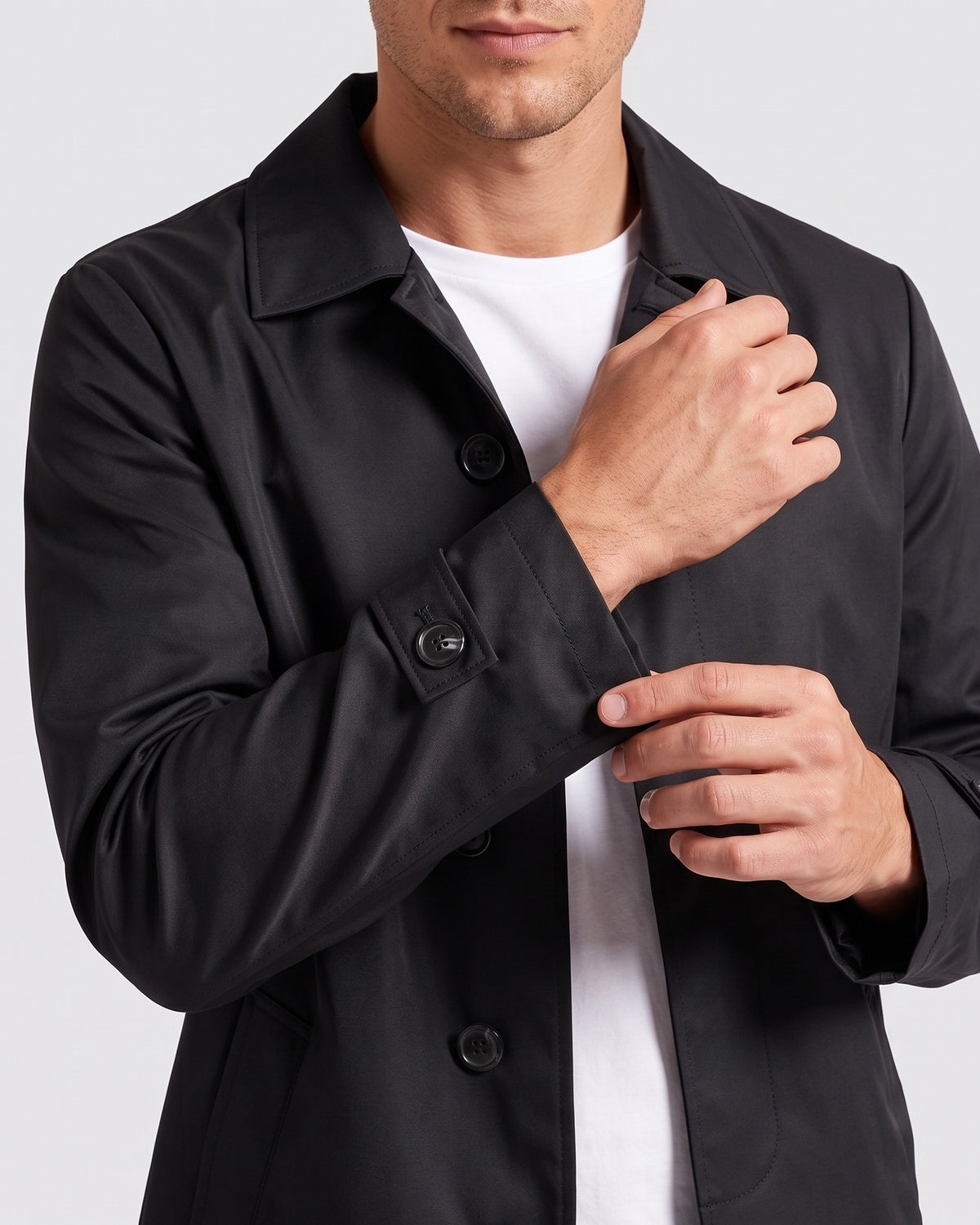 KZZ Men's Solid-Color Mid-Length Business-Casual Jacket