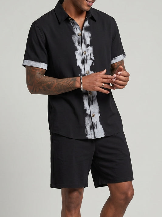 KZZ Casual loose-fitting top and shorts