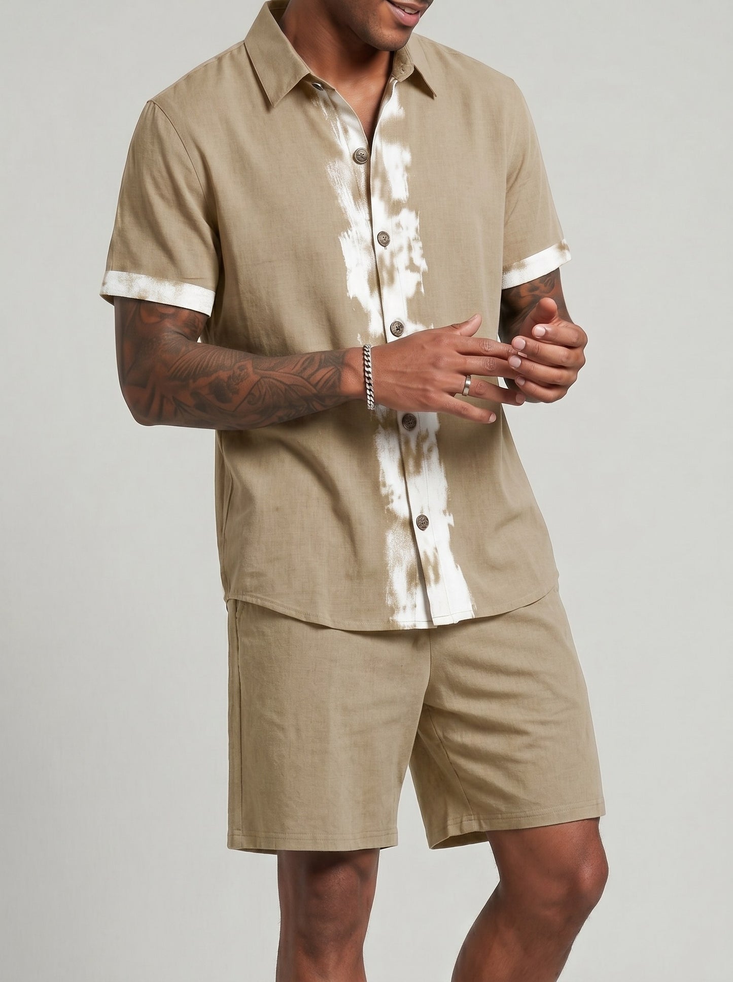 KZZ Casual loose-fitting top and shorts