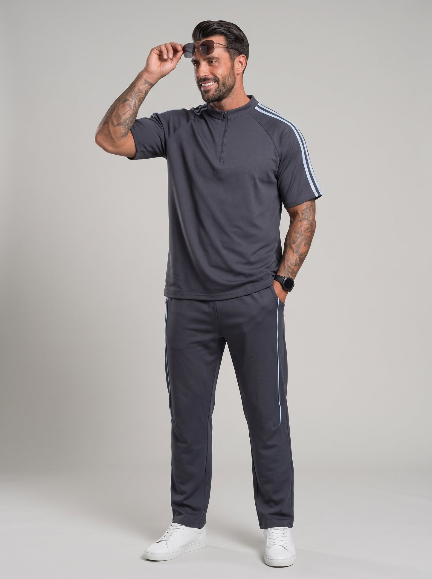 KZZ Casual, loose-fitting short-sleeved top and trousers