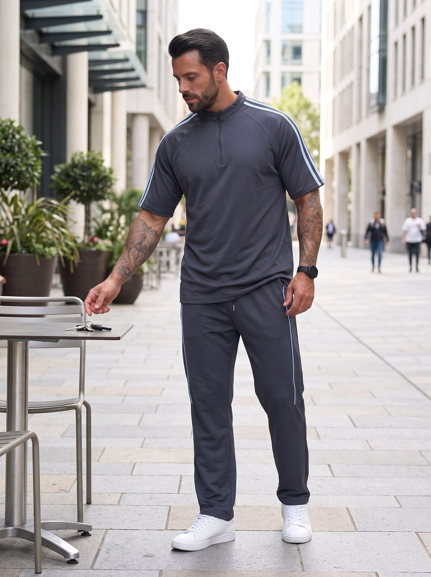 KZZ Casual, loose-fitting short-sleeved top and trousers