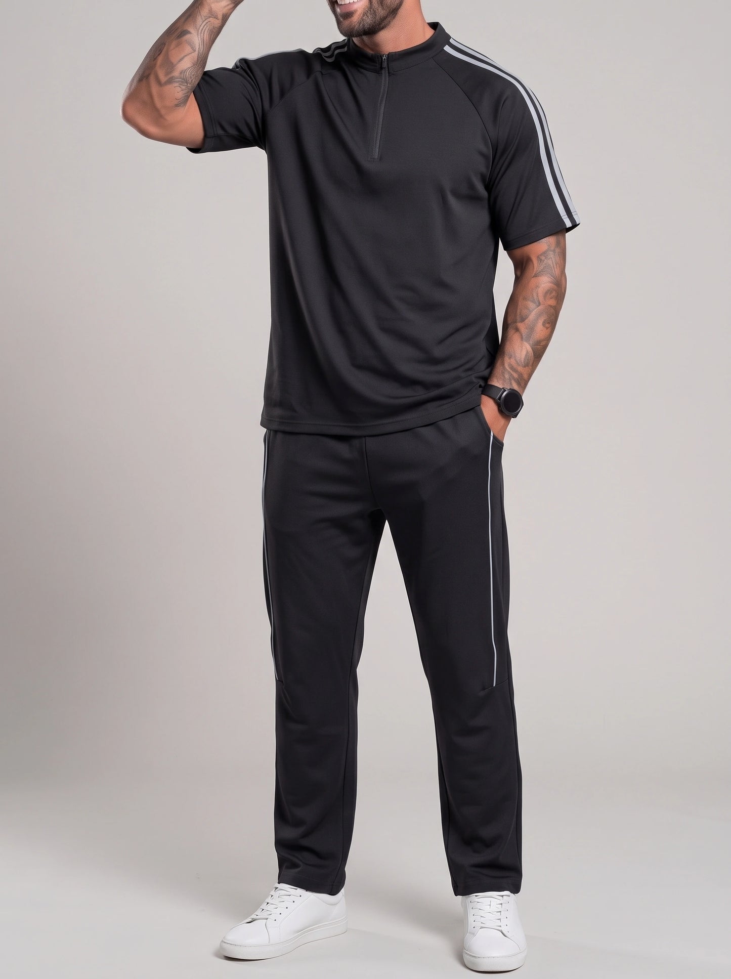 KZZ Casual, loose-fitting short-sleeved top and trousers