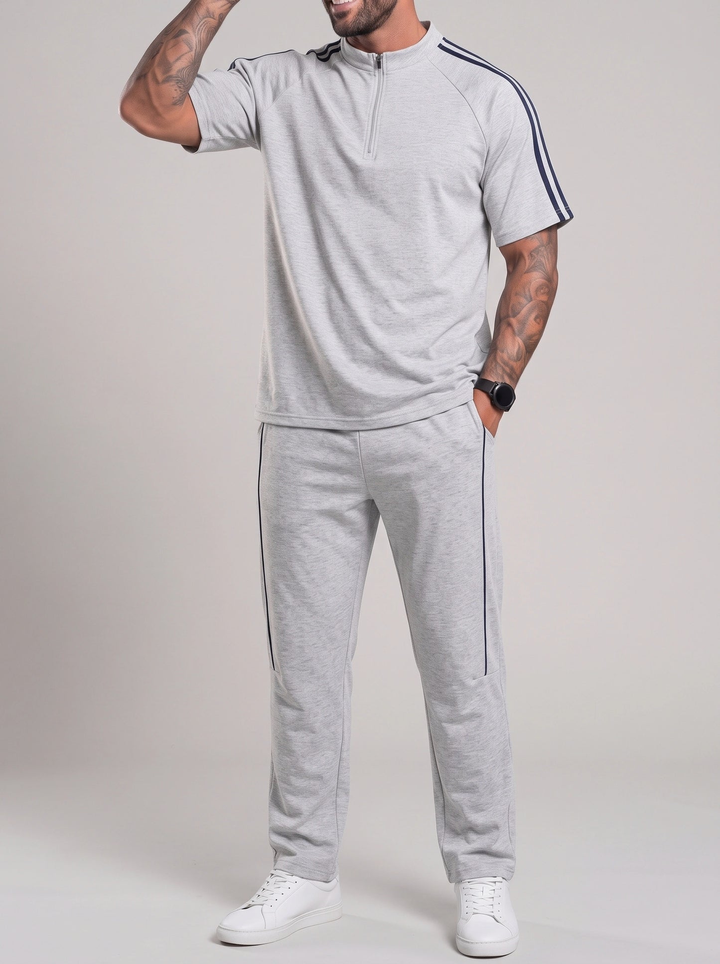 KZZ Casual, loose-fitting short-sleeved top and trousers