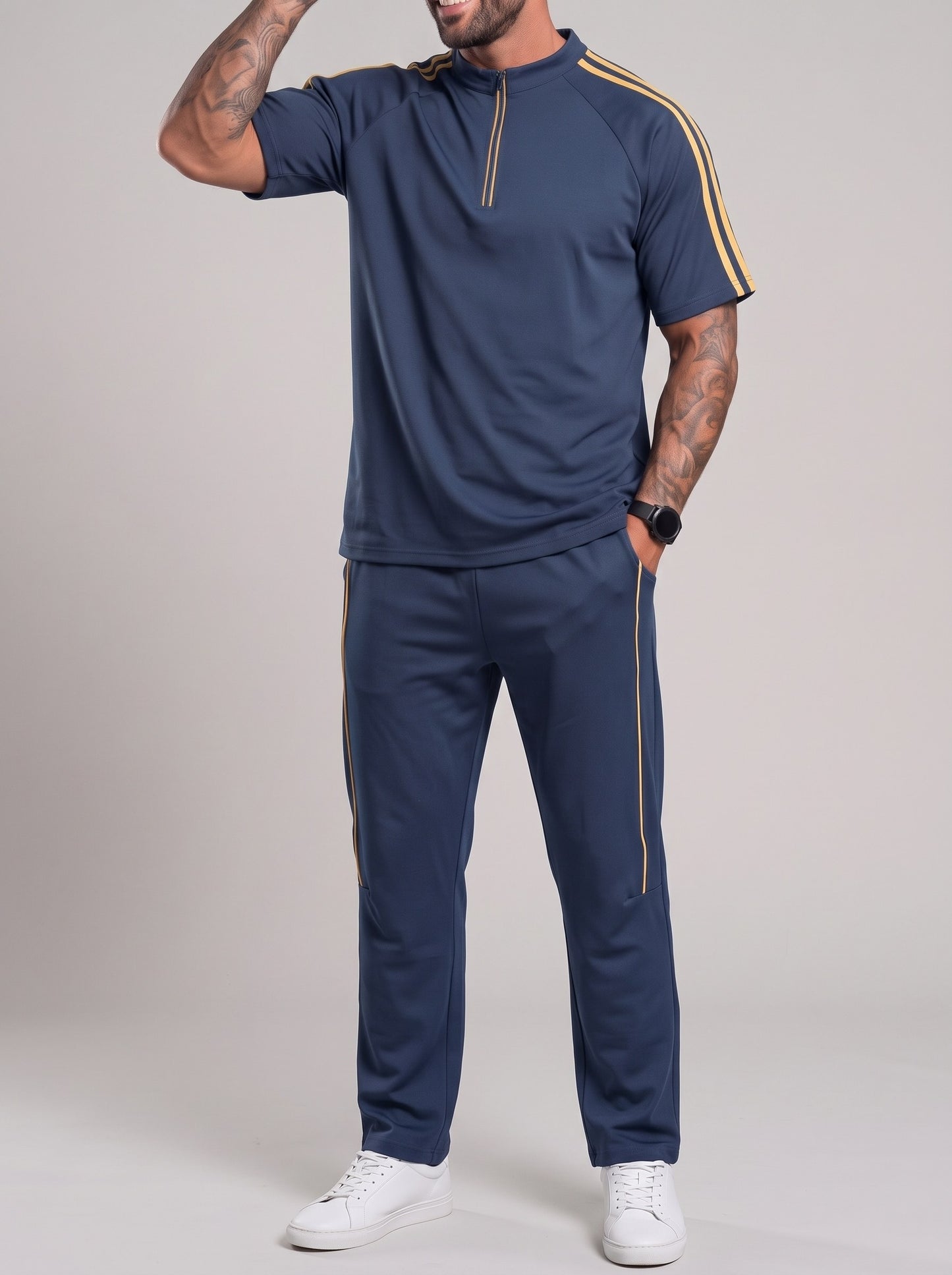 KZZ Casual, loose-fitting short-sleeved top and trousers