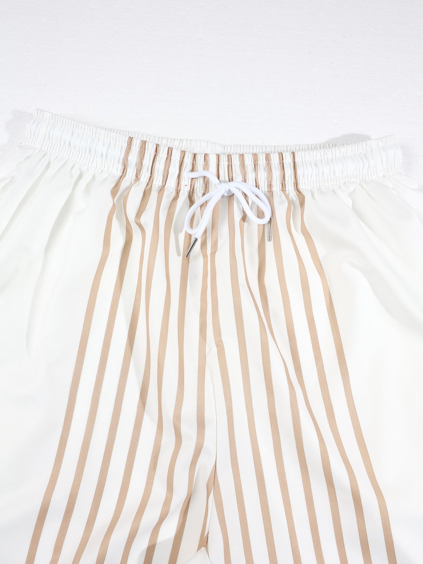 KZZ Men's Short-Sleeve Shirt and Shorts Set with Striped Paneling