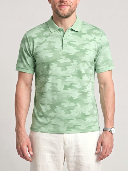 KZZ Men's Summer Camouflage Print Short-Sleeve Shirt