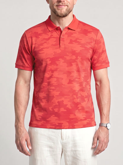 KZZ Men's Summer Camouflage Print Short-Sleeve Shirt