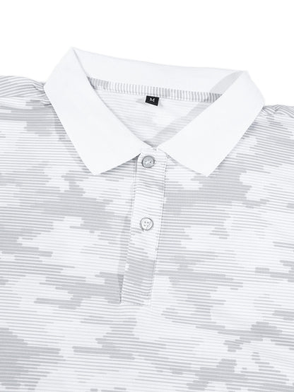 KZZ Men's Summer Camouflage Print Short-Sleeve Shirt