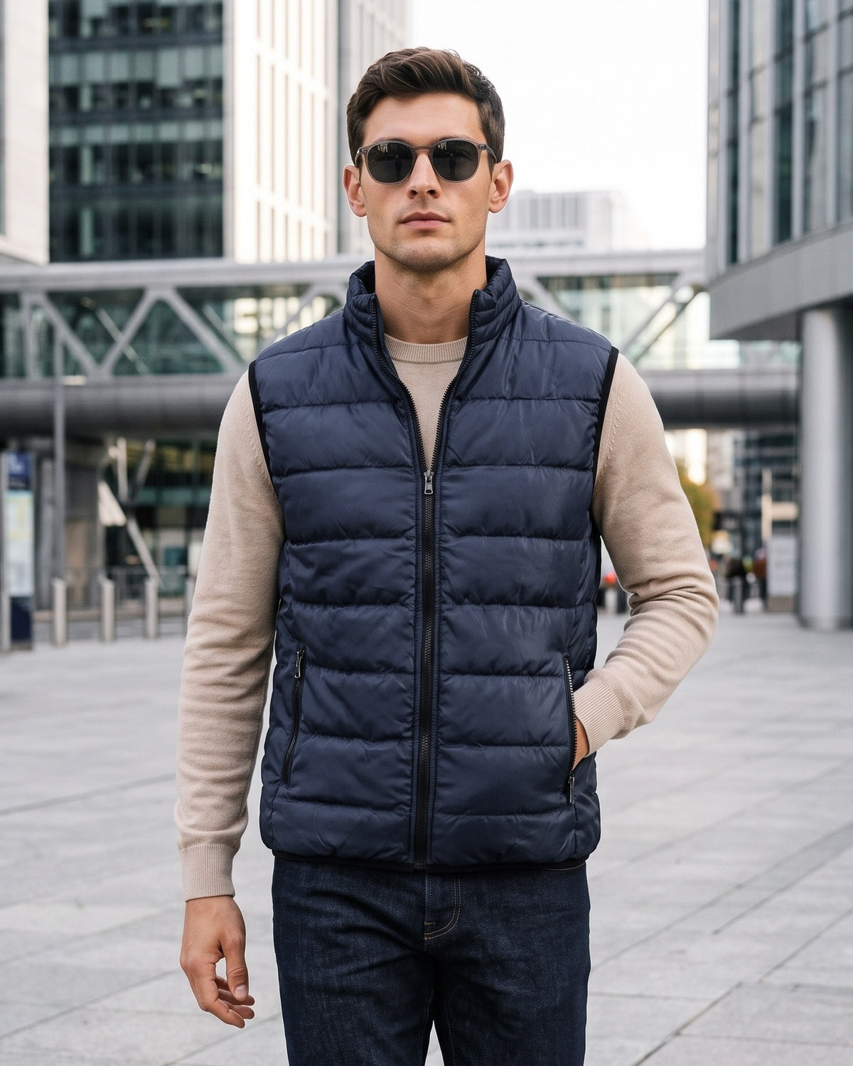 KZZ Men's Sleeveless Zip-Up Vest