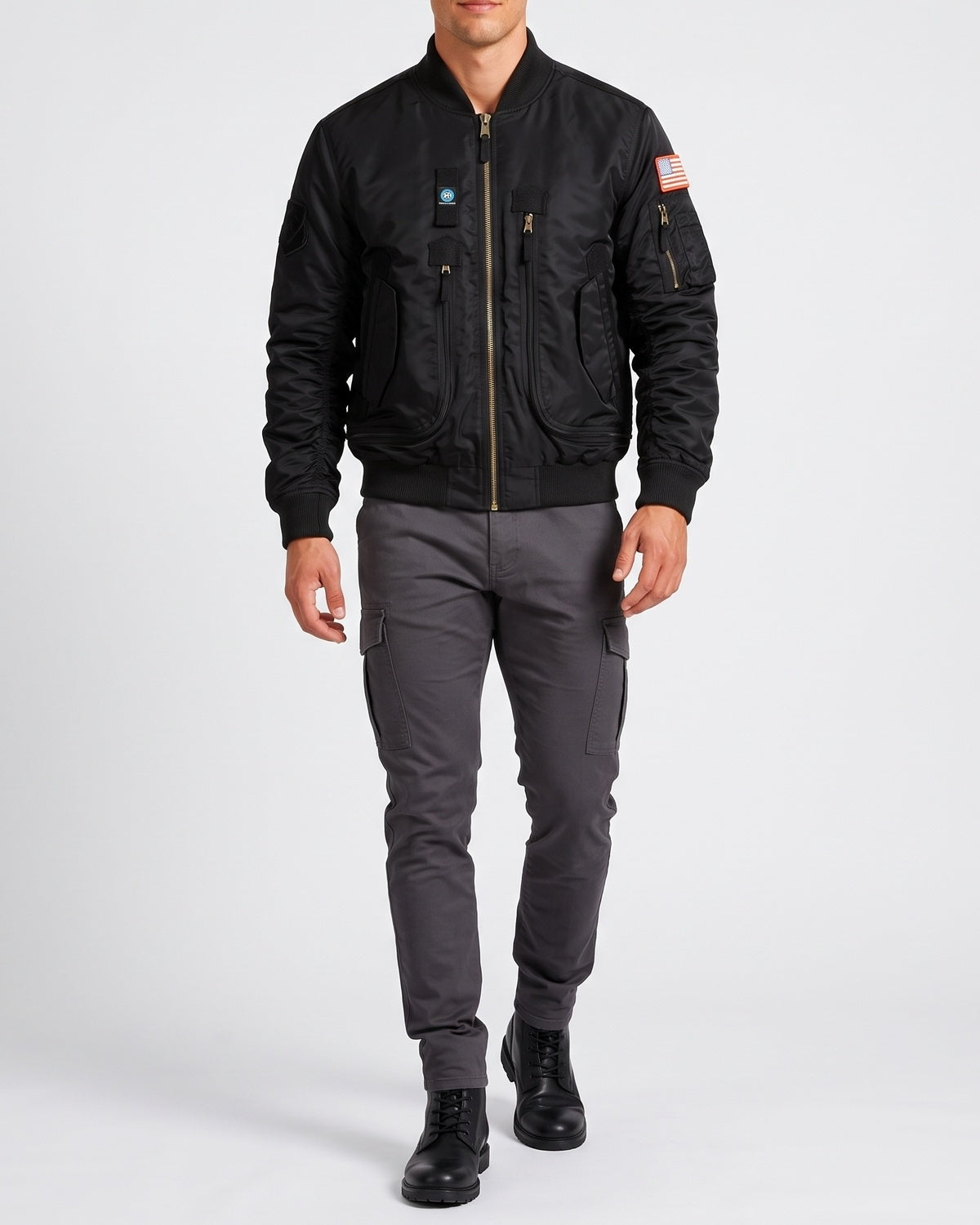 KZZ Men's Retro Long-Sleeved Thick Air Force Pilot Jacket