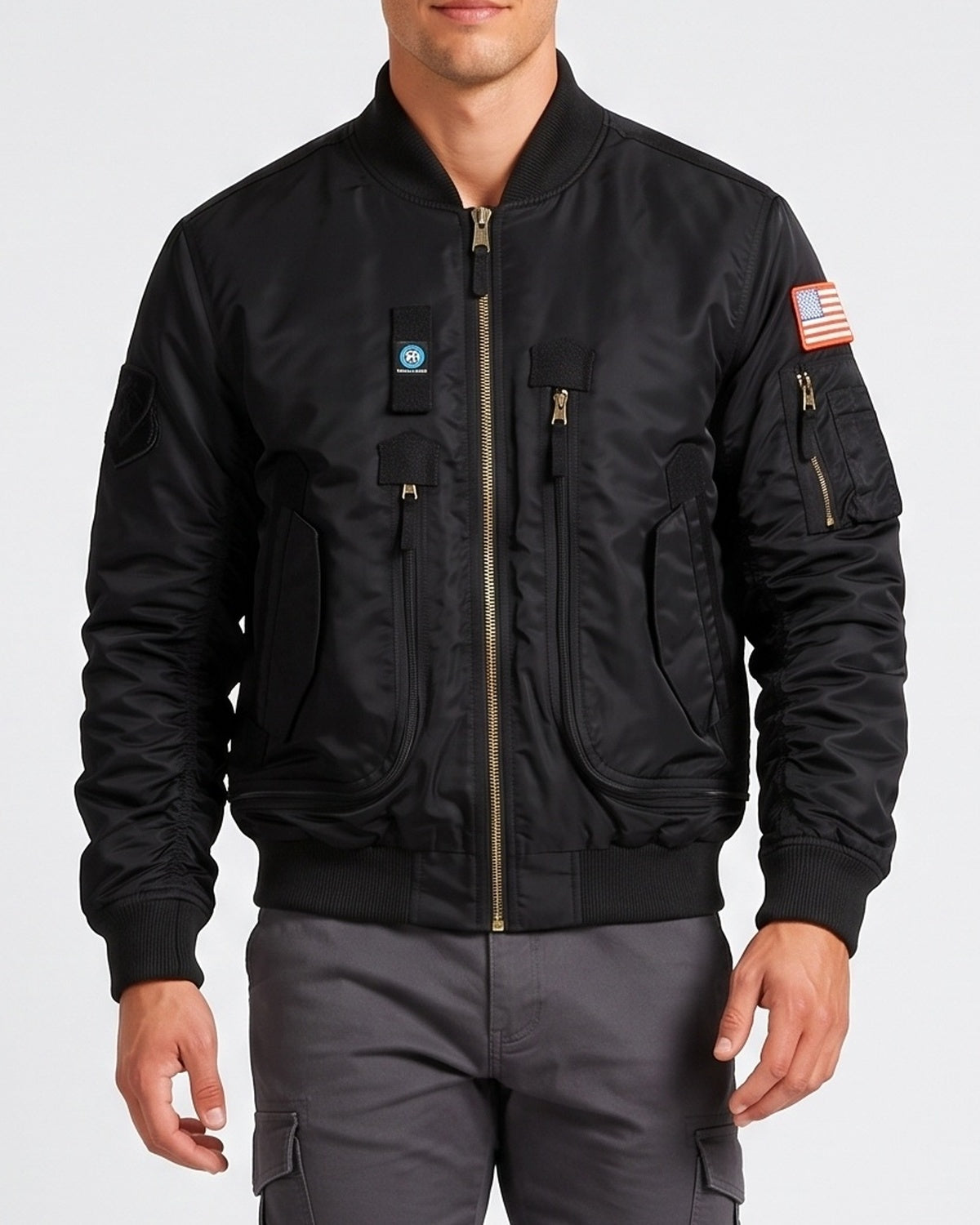 KZZ Men's Retro Long-Sleeved Thick Air Force Pilot Jacket