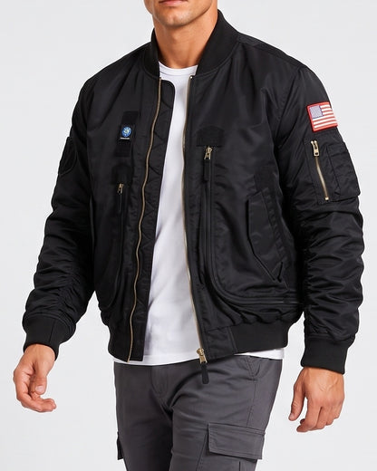 KZZ Men's Retro Long-Sleeved Thick Air Force Pilot Jacket