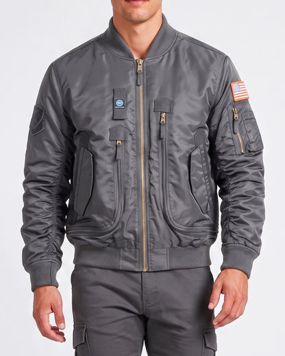 KZZ Men's Retro Long-Sleeved Thick Air Force Pilot Jacket