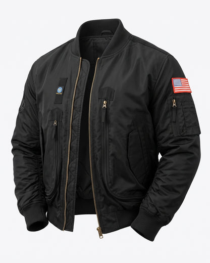 KZZ Men's Retro Long-Sleeved Thick Air Force Pilot Jacket