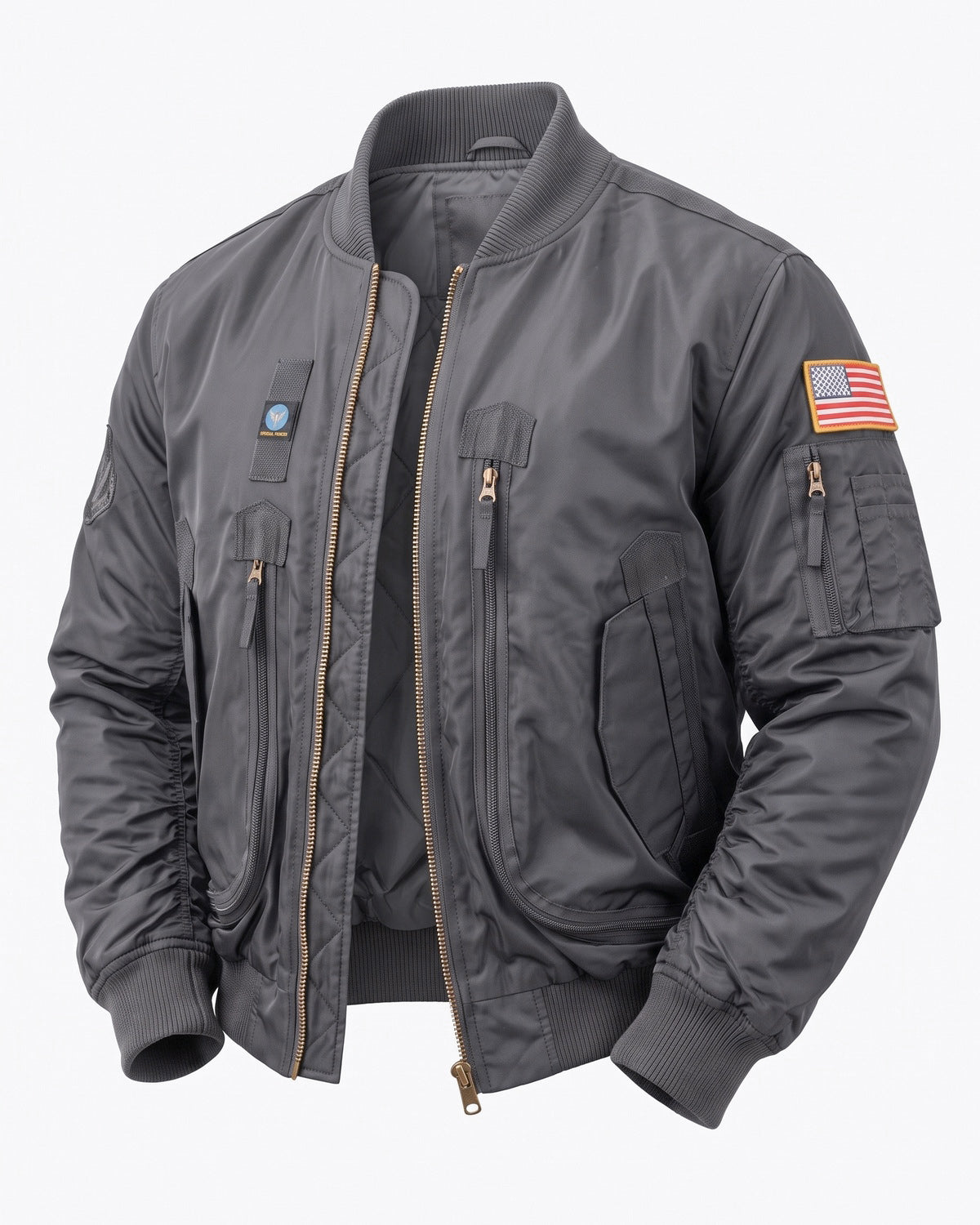 KZZ Men's Retro Long-Sleeved Thick Air Force Pilot Jacket