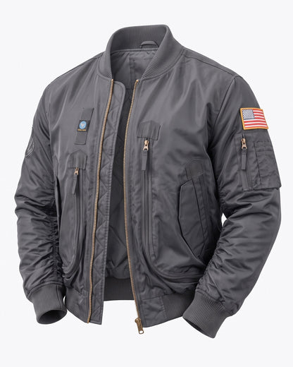 KZZ Men's Retro Long-Sleeved Thick Air Force Pilot Jacket