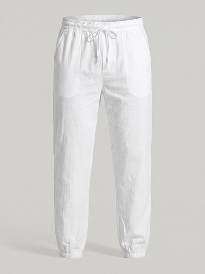 KZZ Men's Casual Straight-Leg Cropped Trousers