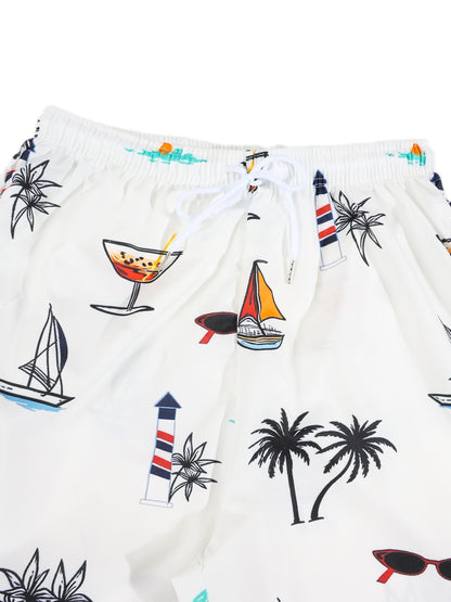 KZZ Printed top and drawstring shorts