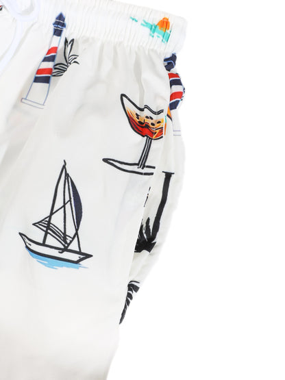KZZ Printed top and drawstring shorts