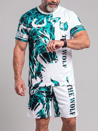 KZZ Men's Casual Breathable T-Shirt and Shorts