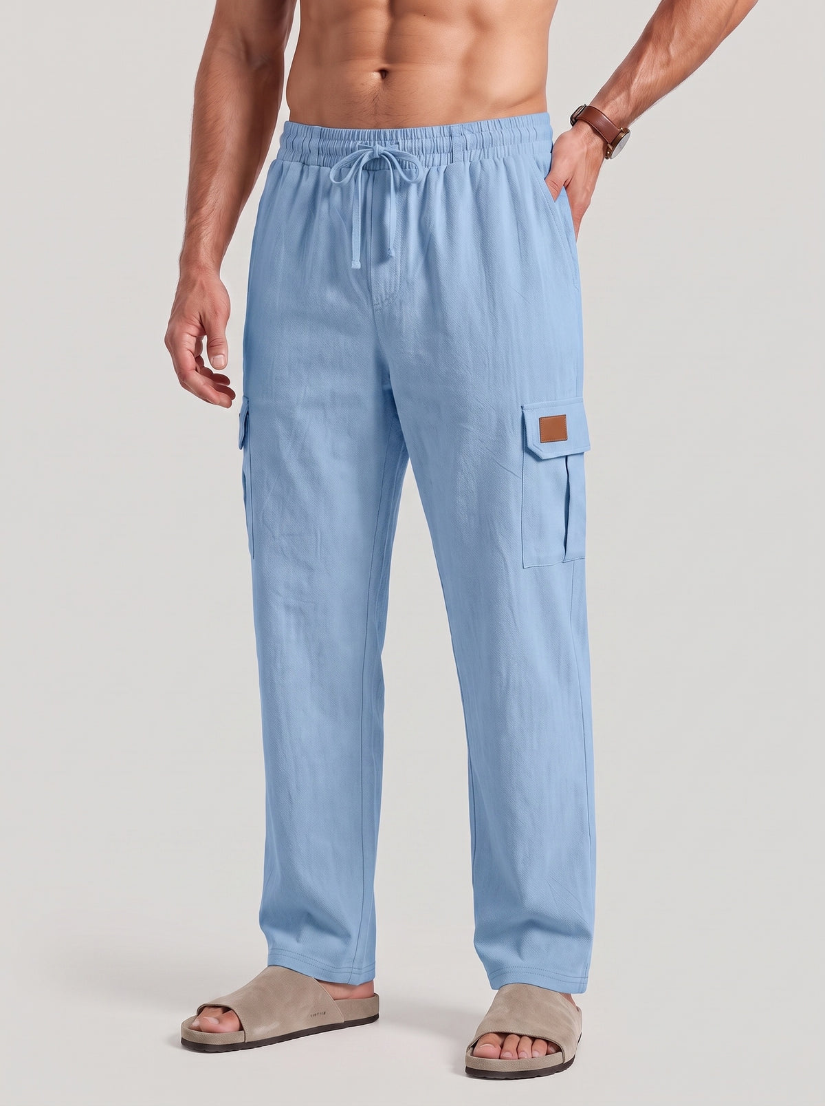 KZZ Men's Drawstring Cargo Pants
