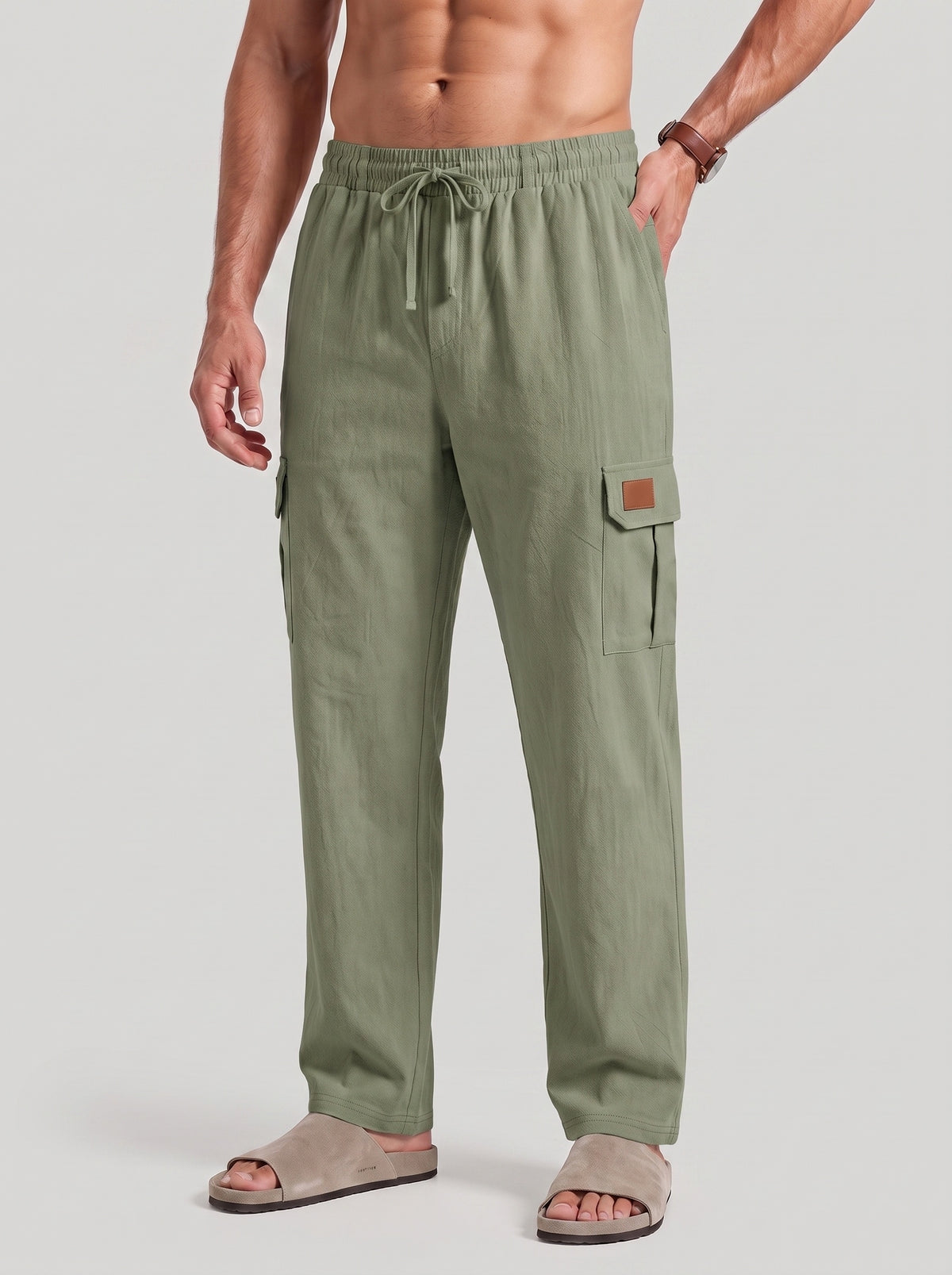 KZZ Men's Drawstring Cargo Pants