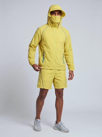 KZZ Hooded jacket and elastic-waist shorts