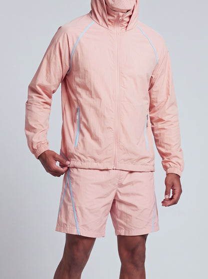 KZZ Hooded jacket and elastic-waist shorts