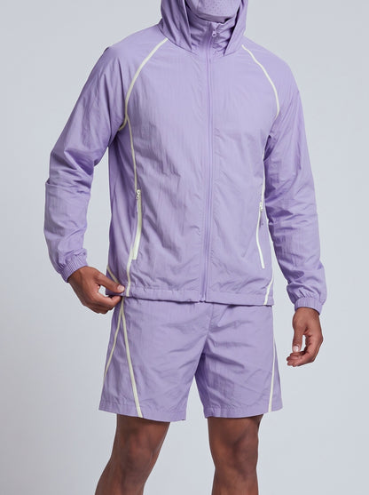 KZZ Hooded jacket and elastic-waist shorts