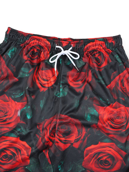 KZZ Short-sleeved T-shirt and casual all-over print athletic shorts