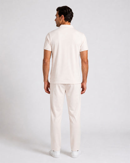 KZZ Summer Short-Sleeve Half-Zip Top and Trousers