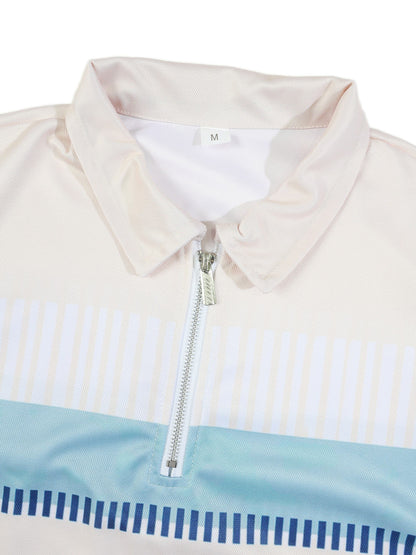 KZZ Summer Short-Sleeve Half-Zip Top and Trousers