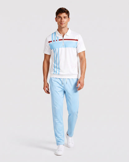 KZZ Short-sleeved zip-up top and trousers