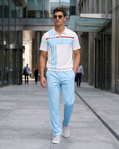 KZZ Short-sleeved zip-up top and trousers