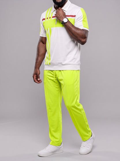 KZZ Short-sleeved zip-up top and trousers